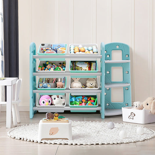 115cm W x 84cm H Plastic Toy Storage Organizer and Bookshelf Combination, with 3 Tier Corner Shelf