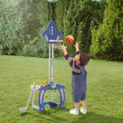 3-in-1 Toddler Basketball Hoop Golf Set,Football Goal Set