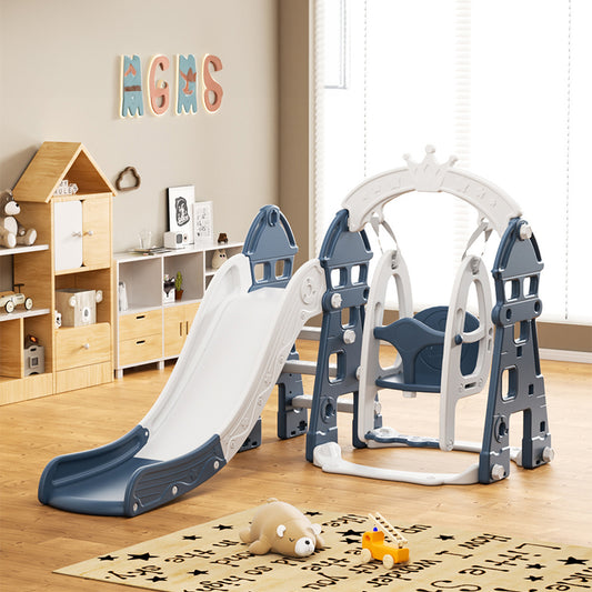122cm H 3-in-1 Toddler Plastic Swing Slide Climber Playset， Indoor or Outdoor