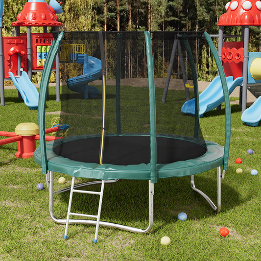 200cm H x  8FT Outdoor Enclosure Trampoline,  with Ladder