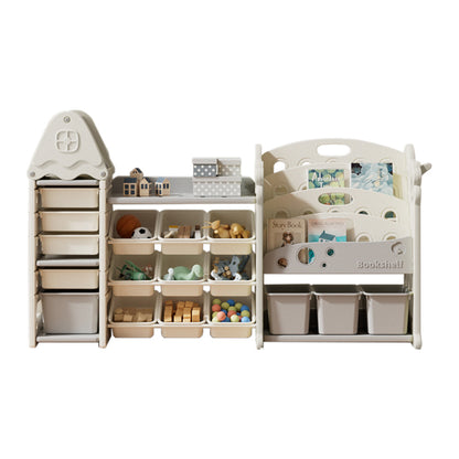  185cm W x 110 cm H Large Plastic Toy Storage Organizer and Bookshelf Combination