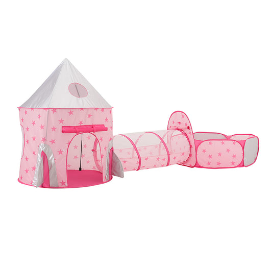 3-in-1 Toddlers Pop Up Play Tent Set Tunnel Playhouse