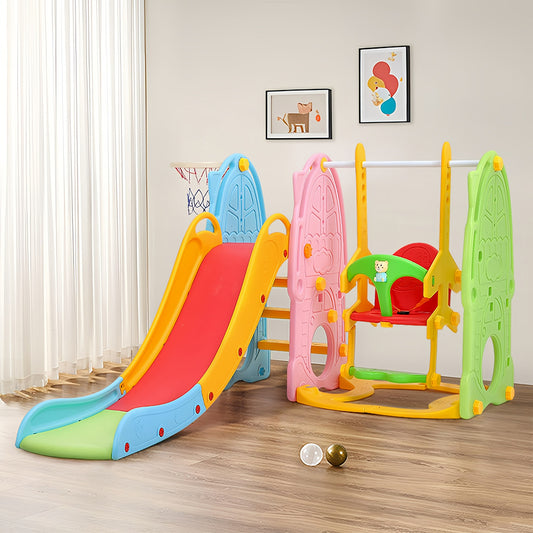 105cm H 3-in-1 Colourful Toddler Swing and Slide Playset, Indoor or  Outdoor