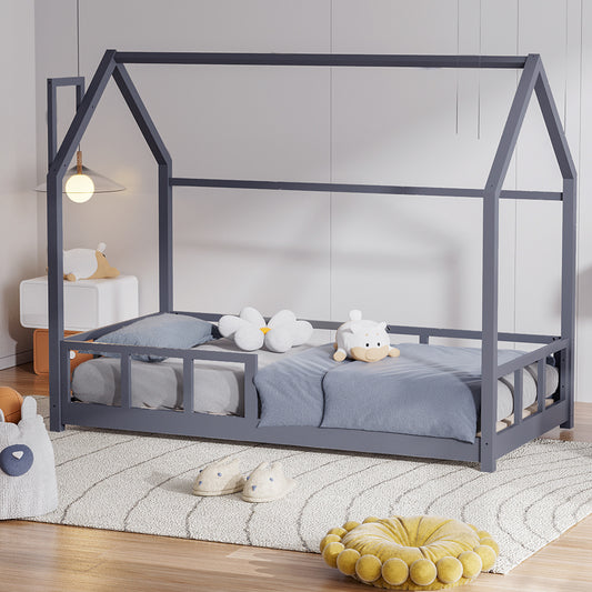 167cm W x 85cm D Kid’s Bed with House Frame Pine Wood