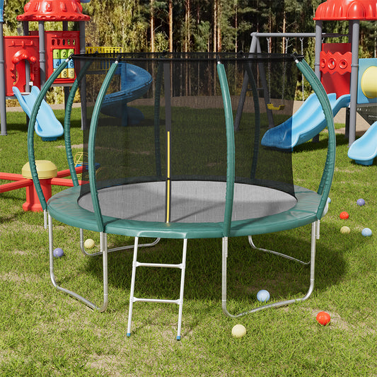 266cm H x  12FT Outdoor Enclosure Trampoline,  with Ladder