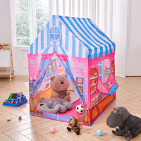 Dessert shop play tent for kids – foldable candy-themed playhouse – front view