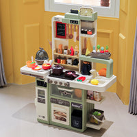 88 PCS Mini Kitchen Playset with Light, Sound, and Smoke Features