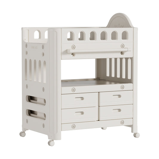 85cm W x 62cm D Mobile Baby Diaper Changing Table with 4 Drawers ,Storage Shelf