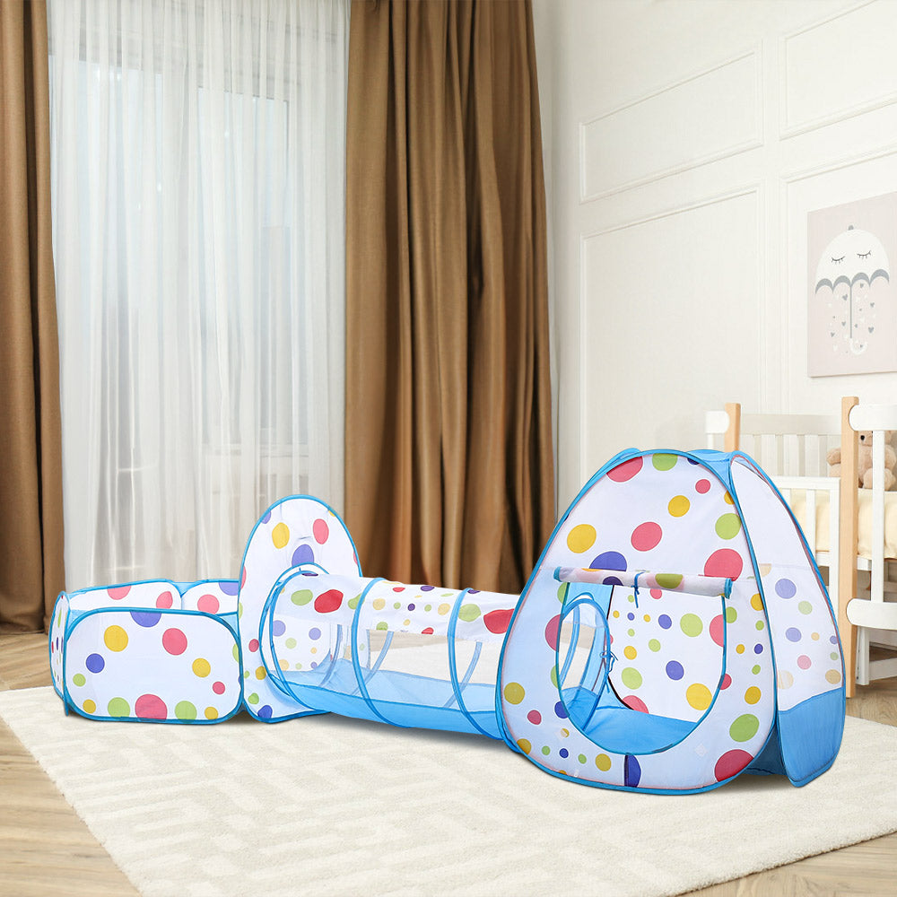 3-in-1 kids pop up play tent set with tunnel and ball pit – colorful play scene