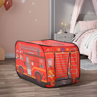 70cm H  Kids Fire Engine-Themed Play Tent with 2 Top Openings