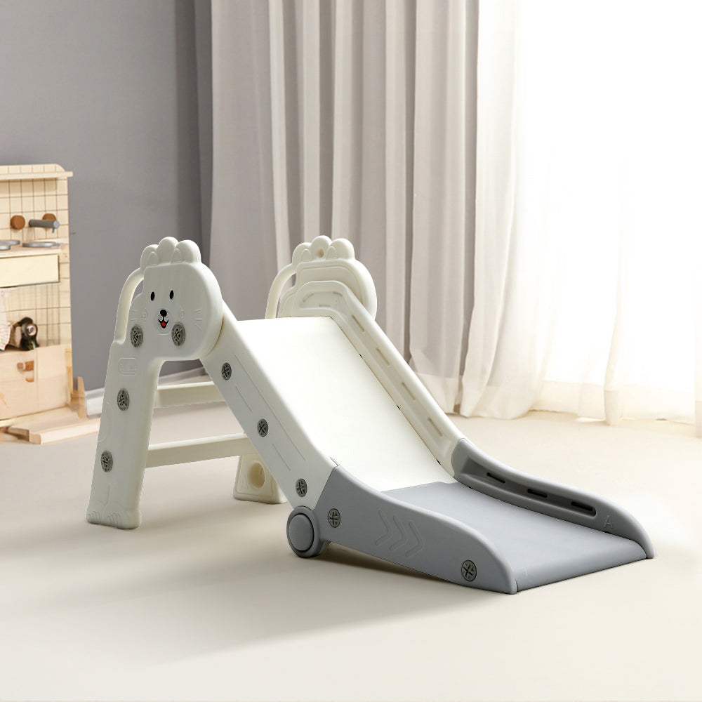 56cm height foldable kids lion single slide with handrail - front view