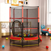 160cm high kids trampoline with high safety enclosure net – full view