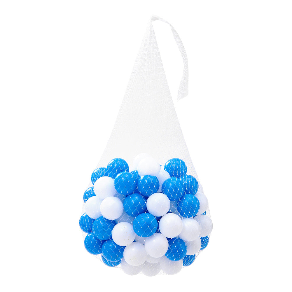 100 Pieces Kids Polyethylene Ball Pit Balls with Mesh Bag on White Background