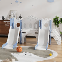 115cm H Kid Two Slides Playset with Basketball Hoop
