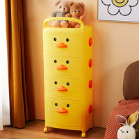 40.5cm W x 106cm H 4-Tier Kids Yellow Duck Storage Cart with Wheels
