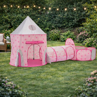 3-in-1 Kids Pop Up Play Tent Set Tunnel Playhouse
