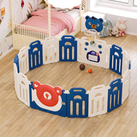 163cm W x 203cm D Kids Playpen with Basketball Hoop 10 Panel