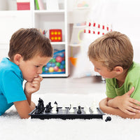 3-in-1 Kids Portable Folding Magnetic Chess Set