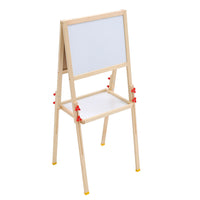 Adjustable double-sided kids art easel with chalkboard and whiteboard