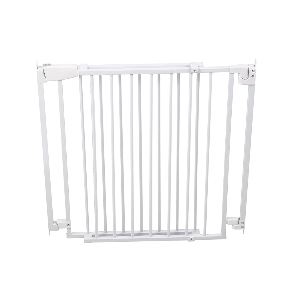 Adjustable metal safety gate for stairs and doorways indoor use