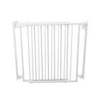 Adjustable metal safety gate for stairs and doorways indoor use