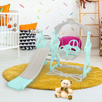115cm H Kids Swing and Slide Set with Basketball Hoop