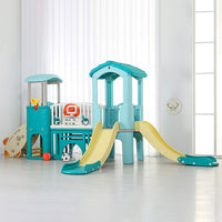 180cm H Kids Slide and Climber Playset with Balls and Ring Toss – Main Lifestyle Image