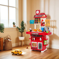42 pcs kids pretend kitchen playset with stove, sink, fridge and accessories – full view