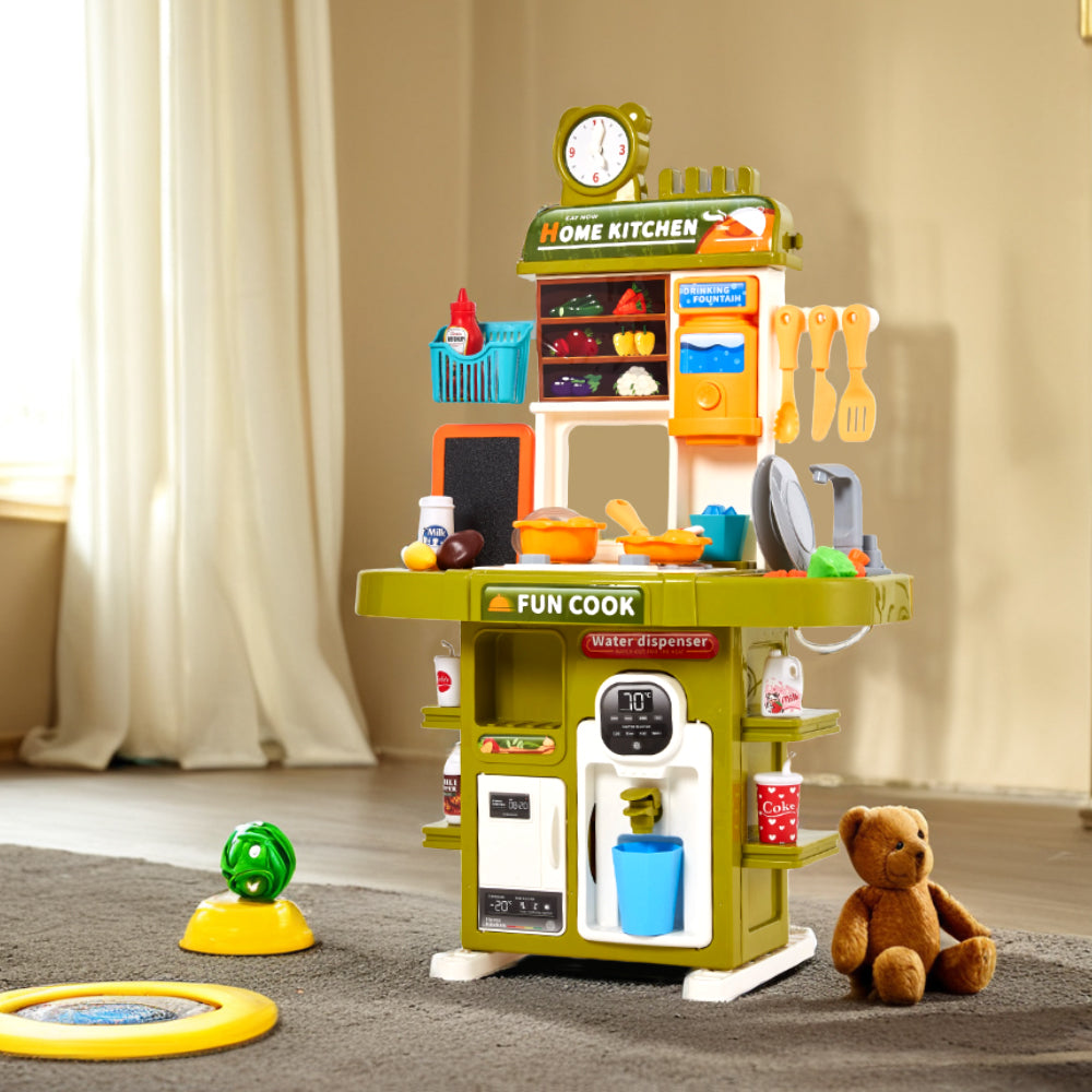 50 pcs kids pretend kitchen playset with ice maker and water dispenser – full view