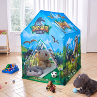 Foldable dinosaur play tent teepee for kids – indoor outdoor toy house – front view