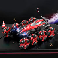 8 Round 2.4G RC Stunt Spray Drift Car with LED Lights and Music