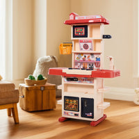 43 pcs pink kids pretend kitchen playset – full view