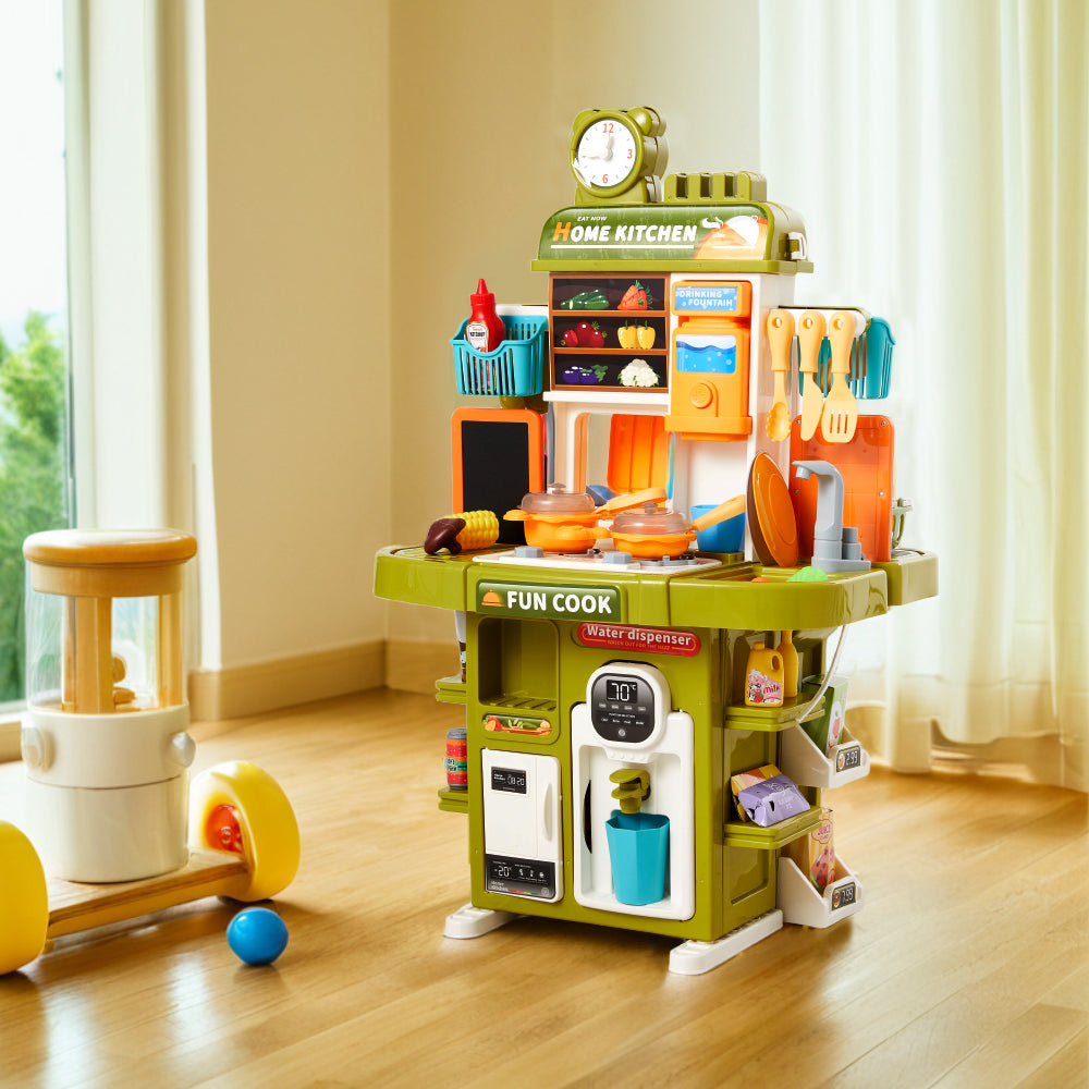 83 pcs accessories kids pretend 2 in 1 kitchen and supermarket playset – full view