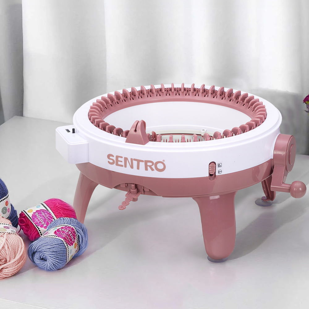 48-needle kids easy DIY hand crank knitting machine – full view