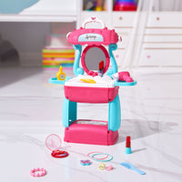 Foldable kids dressing table toy set with mirror and accessories – full view
